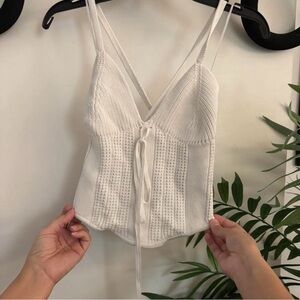 Zara White Knit Camisole Top